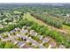 Wide aerial view of residential area, golf course, and dense wooded area at 8938 Kestral Ridge Dr, Charlotte, NC 28269