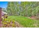 Expansive backyard with lush green lawn and mature trees, offering privacy and space at 8938 Kestral Ridge Dr, Charlotte, NC 28269