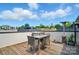 Enjoy city views from this modern rooftop deck featuring stylish outdoor seating and a cozy heater at 945 Westbrook Dr # A, Charlotte, NC 28202