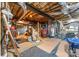 Unfinished basement featuring exposed ceiling, block walls, and steel beam support at 12835 Ninebark Trl, Charlotte, NC 28278