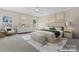Airy bedroom with neutral decor, large windows, and ceiling fan at 1400 Delaney Dr, Matthews, NC 28104