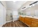 Bright bathroom with double vanity, soaking tub, and walk-in shower at 146 Comata Rd, Mooresville, NC 28117