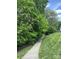 Scenic walking path through mature trees and lush greenery. Well maintained grass at 15037 Taylor Ridge Ln # 25, Charlotte, NC 28273