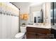 Bathroom with a shower and decorative vanity, providing comfort and style at 16109 Reynolds Dr, Indian Land, SC 29707