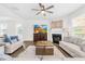Comfortable living room with a fireplace, plush sofas, and modern decor at 191 Tackle Box Dr, Troutman, NC 28166