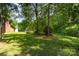 Spacious backyard with mature trees, lush greenery, and ample space for outdoor activities at 2718 Ridgewood Ln, Rock Hill, SC 29730