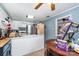 Open kitchen with stainless steel appliances, a breakfast bar, and a view to another room at 2718 Ridgewood Ln, Rock Hill, SC 29730