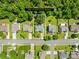 Aerial view of house with .21 acres of land in a lush green neighborhood at 3006 Emerald Meadow Ln, Charlotte, NC 28273