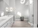Modern bathroom with dual sinks, a glass-enclosed shower, and a contemporary vanity at 3386 Governors Island Dr, Denver, NC 28037