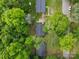 Aerial view of several residential properties with mature trees at 370 Old Camden Rd, Lancaster, SC 29720
