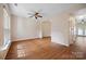 Bright living room featuring beautiful hardwood floors and ample natural light at 4100 B Christine Ln, Waxhaw, NC 28173