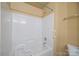 Bathroom shower featuring shower head and safety bars at 4100 B Christine Ln, Waxhaw, NC 28173