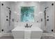 Luxurious bathroom with a soaking tub, dual shower heads, and decorative tilework at 4429 Cameron Oaks Dr, Charlotte, NC 28211