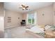 Bright bedroom featuring a ceiling fan, window with natural light, and cozy decor at 5252 Ramblewoods Ave, Claremont, NC 28610