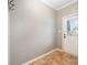 Entryway with tile floor and a glass-paneled front door for natural light at 5252 Ramblewoods Ave, Claremont, NC 28610