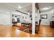 Spacious basement that features wooden floors, wooden beams and an open layout concept at 6221 Thermal Rd, Charlotte, NC 28211