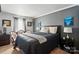 Cozy bedroom featuring a comfortable bed, soft lighting, and decorative artwork at 6221 Thermal Rd, Charlotte, NC 28211