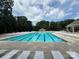 Large community pool with clear water and rows of lounge chairs, surrounded by trees at 7006 Olde Sycamore Dr, Mint Hill, NC 28227