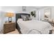 Well-lit bedroom boasting light wood floors, a queen-sized bed, and a charming bedside table at 7416 Cross Tie Ct, Mint Hill, NC 28227