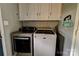 Convenient laundry room with modern washer, dryer, and storage, enhancing the home's functionality at 800 Sunset Rd, Cherryville, NC 28021