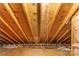Unfinished attic space with exposed rafters and beams at 8017 Prince George Rd, Charlotte, NC 28210