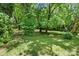 Lush, green backyard with mature trees offering shade and privacy at 8017 Prince George Rd, Charlotte, NC 28210