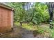 Backyard featuring a brick wall and landscaping at 8017 Prince George Rd, Charlotte, NC 28210