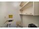 Bathroom area with missing fixtures and open shelving at 830 Cabaniss Dr, Shelby, NC 28150