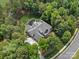 Expansive aerial view of the property showcasing the house, pool, basketball court, and mature trees at 1007 Wessington Manor Ln, Fort Mill, SC 29715
