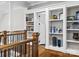 Hallway bookcase with secret door adds intrigue and functionality to the home's design at 1007 Wessington Manor Ln, Fort Mill, SC 29715