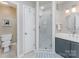 Stylish bathroom featuring a glass shower, sleek vanity, and modern fixtures at 104 Pier 33 Dr # 311, Mooresville, NC 28117