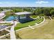 Modern outdoor amphitheater with pond, landscaped seating and walking paths in green space at 1102 Sugar Creek Rd, Indian Land, SC 29707