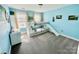 The bedroom features a bunk bed with a slide, and light blue painted walls at 112 Paradise Hills Cir, Mooresville, NC 28115