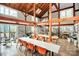 Spacious common room with high vaulted ceilings, wooden beams, and large windows, offering a bright and airy atmosphere at 1360 Dali Blvd, Mount Holly, NC 28120