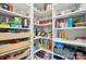 Walk-in pantry with custom shelving provides generous storage space and organization at 1360 Dali Blvd, Mount Holly, NC 28120