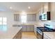 Modern kitchen features stainless steel appliances, light gray cabinets, and granite countertops at 1817 Augustine St, Monroe, NC 28112