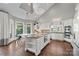 Gourmet kitchen with white cabinetry, a large island, and modern appliances, perfect for culinary enthusiasts at 18823 Peninsula Cove Ln, Cornelius, NC 28031