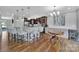 Stylish kitchen with a large center island, barstool seating, and modern stainless steel appliances at 2015 Knocktree Dr, Indian Trail, NC 28079
