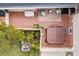 Birds eye view of a wooden deck with dining and seating areas at 206 Cedarwood Dr, Salisbury, NC 28147