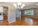 Open dining area with hardwood floors and seamless flow to living areas and the kitchen at 2808 Findley Rd, Statesville, NC 28625