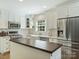 Bright kitchen features an island, stainless steel appliances, and white cabinetry at 3620 Champaign St, Charlotte, NC 28210