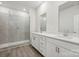 Sleek bathroom with double vanity, modern fixtures, and glass-enclosed shower at 432 Bent Burr Crk, York, SC 29745