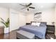 Bedroom with bed and two closets with hardwood floors at 4855 Saluda Rd, Rock Hill, SC 29730