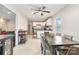 Inviting eat-in kitchen area with a ceiling fan and view to the kitchen at 4855 Saluda Rd, Rock Hill, SC 29730