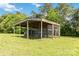 Exterior view of a wooden shed, offering ample storage and utility space at 4855 Saluda Rd, Rock Hill, SC 29730