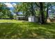 Backyard view with a garage, with abundant foliage and blue sky at 5221 Wales St, Charlotte, NC 28269