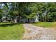 Charming single-story home with gray siding and a well-maintained lawn, surrounded by lush greenery and mature trees at 5221 Wales St, Charlotte, NC 28269