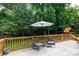 Relaxing deck area features outdoor seating, perfect for enjoying the serene backyard view at 905 Patricians Ln, Monroe, NC 28110