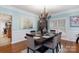 Formal dining room featuring a large table, chandelier, and wainscoting at 905 Patricians Ln, Monroe, NC 28110