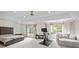 Serene main bedroom with natural light, exercise equipment, and a cozy seating area at 1108 Longwood Ct, Matthews, NC 28104